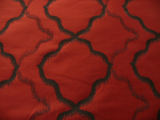 American Silk Mills Celtic Ogee Diamond Lattice - Black On Crimson Red