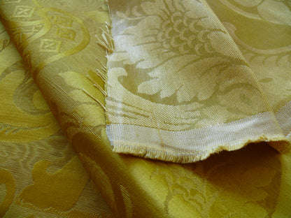 Scalamandre Silk & Linen Renaissance Damask Lotus Rose Gilded Gold Glamour!