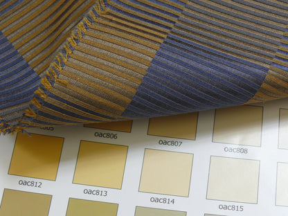 Lee Jofa Stereopticon Check Delphin Blue Antique Gold Silk+wool MSRP USD196/yard