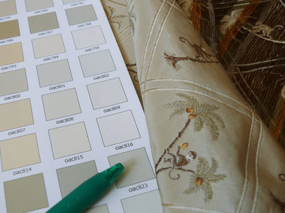 By Yd Stroheim & Romann 100%silk Monkey Coconut Palm Tree Fun Golden Beige MSRP USD200/Y