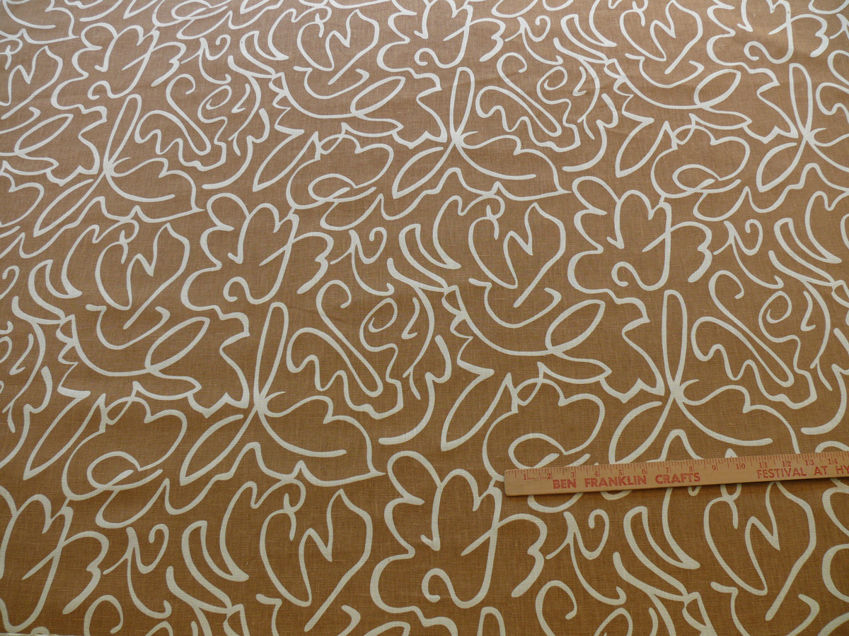 Scalamandre Yang Linen - Tan On Beige