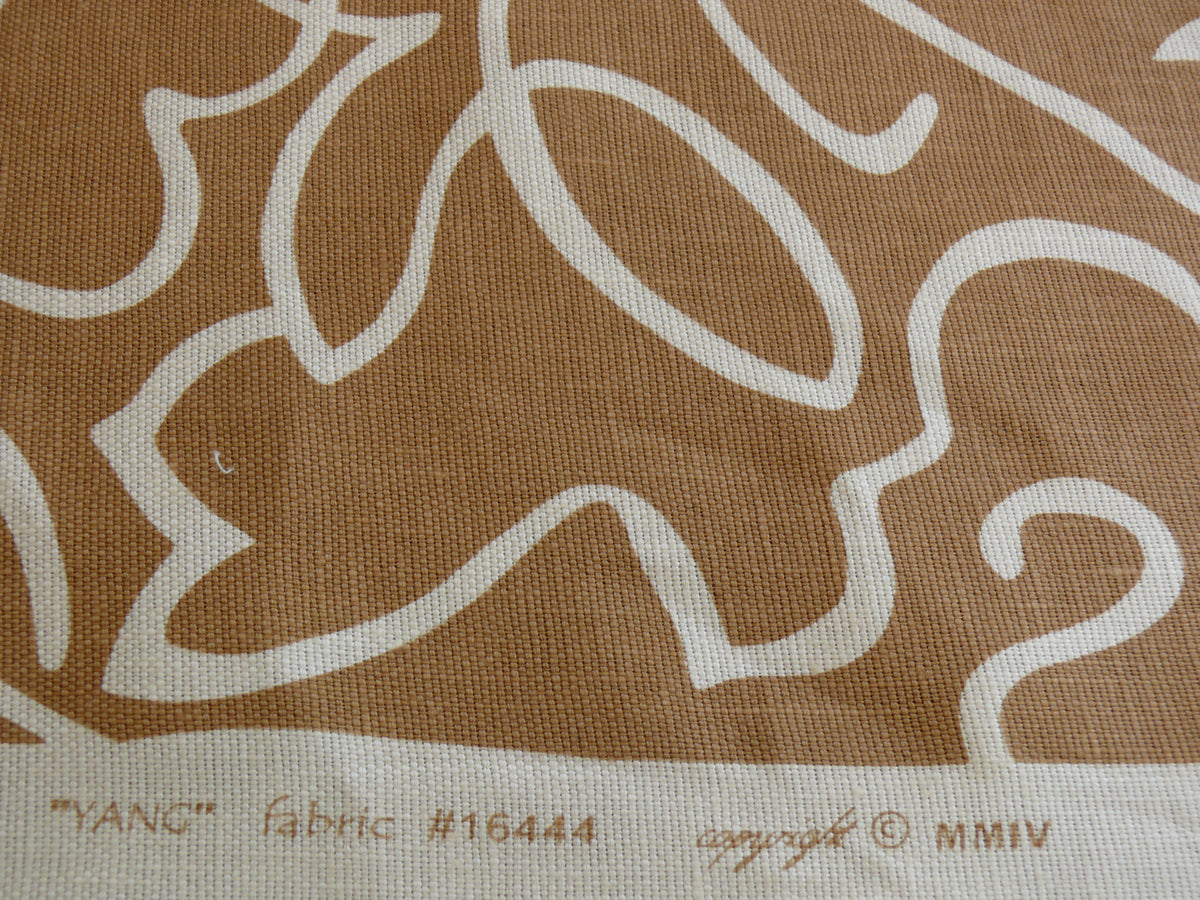 by yard Scalamandre Yang Linen Print Tan On Beige Matisse Style Drawing MSRP USD 225/y