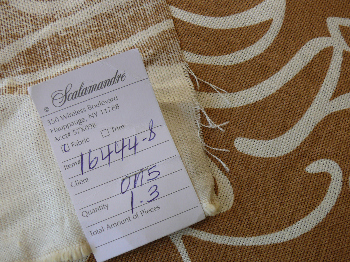 by yard Scalamandre Yang Linen Print Tan On Beige Matisse Style Drawing MSRP USD 225/y