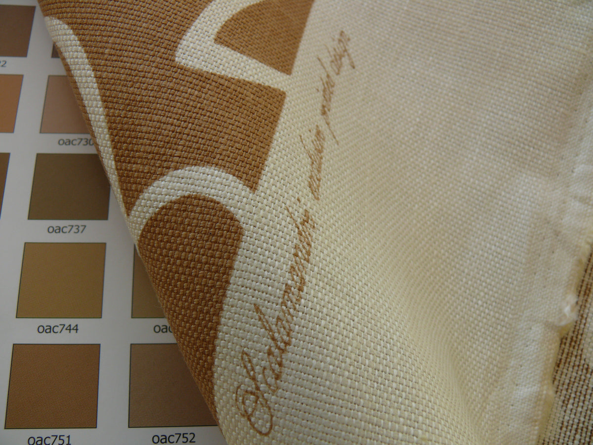 by yard Scalamandre Yang Linen Print Tan On Beige Matisse Style Drawing MSRP USD 225/y
