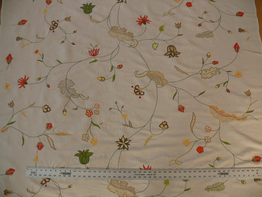 Scalamandre Old World Weaver Savita Hand Embroidery Linen Crewel MSRP USD 396/Y