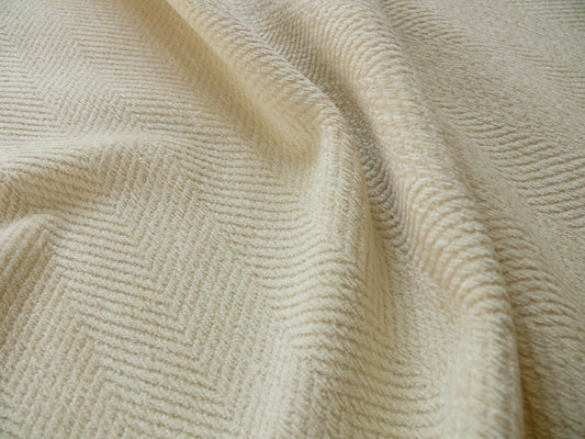 By yard Lee Jofa Clyde Chevron Chenille Parchment Herringbone White MSRP USD 194/Y