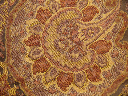 100%silk Lampas Rich "java"brown Gold Kaleidoscope MSRP USD 300/y