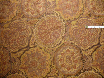 100%silk Lampas Rich "java"brown Gold Kaleidoscope MSRP USD 300/y