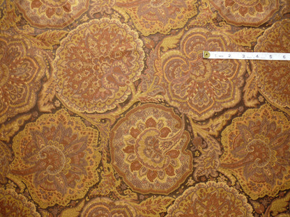 100%silk Lampas Rich "java"brown Gold Kaleidoscope MSRP USD 300/y