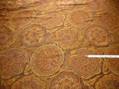100%silk Lampas Rich "java"brown Gold Kaleidoscope MSRP USD 300/y