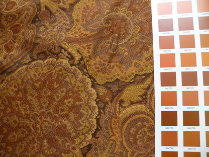 100%silk Lampas Rich "java"brown Gold Kaleidoscope MSRP USD 300/y