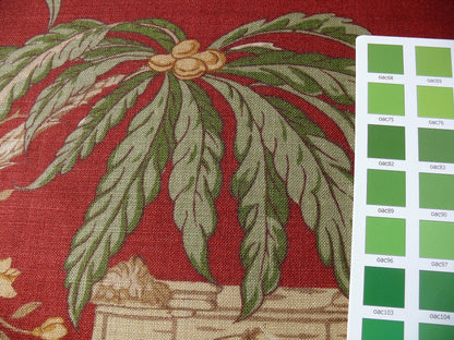 6.6y Lee Jofa "nelson" Red Linen English Historical Figured Print