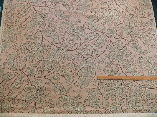 By Yard Scalamandre Wallace Linen Jacobean Print From Uk Pink Brown MSRP USD 160/Y