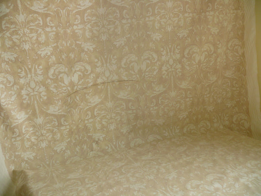 Peter Fasano Hand Printed Cotton Sandhurst Stried Damask Gold Cream Cotton Fortuny Style