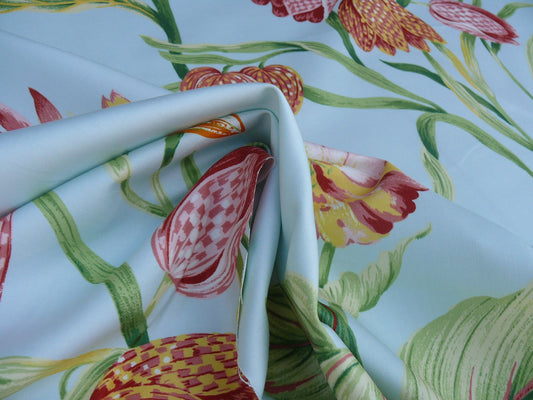 Scalamandre Tulip Peony Sunflower Cotton - Edgartown Blue