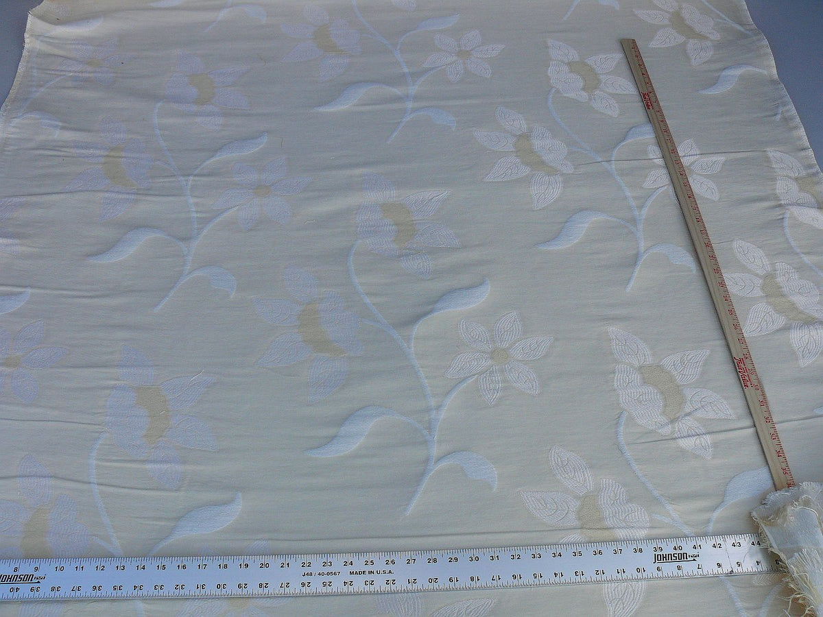 Scalamandre Charlize Ivory Cream White Heavy Lily Tapestry Art Nouveau Linen Blend MSRPUSD250+