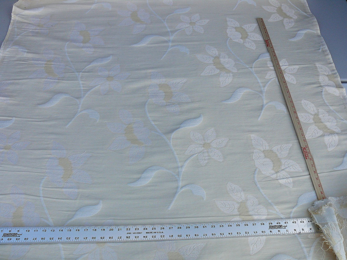 Scalamandre Charlize Ivory Cream White Heavy Lily Tapestry Art Nouveau Linen Blend MSRPUSD250+