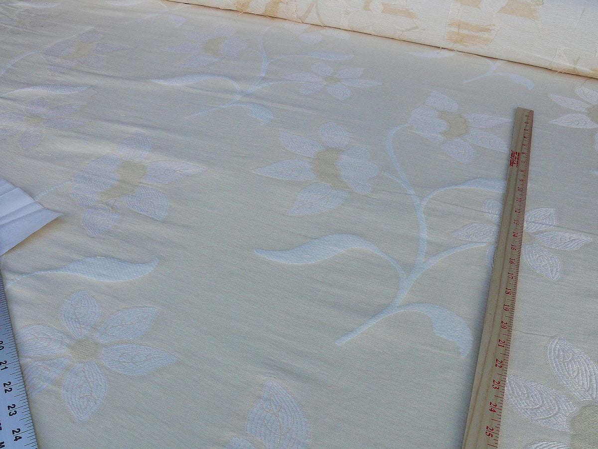 Scalamandre Charlize Ivory Cream White Heavy Lily Tapestry Art Nouveau Linen Blend MSRPUSD250+