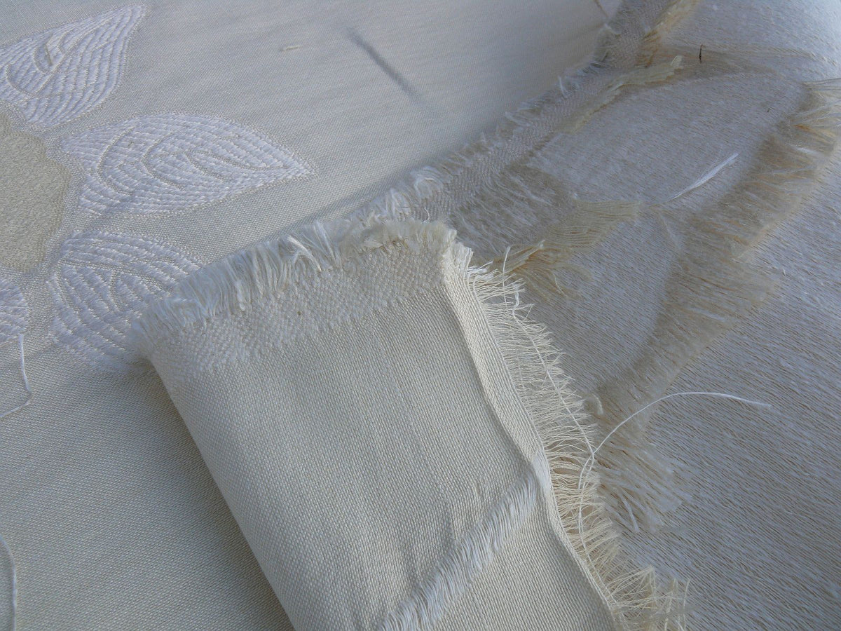 Scalamandre Charlize Ivory Cream White Heavy Lily Tapestry Art Nouveau Linen Blend MSRPUSD250+