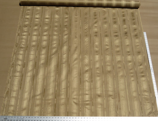 Kravet Couture Manisse Moire Stripe Silk - Khaki Gold Brown