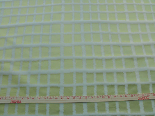 By Yard Scalamandre Fonthill Palladium Lampas Celerie Pale Green Yellow Gold Mid Century MSRP USD 196/Y