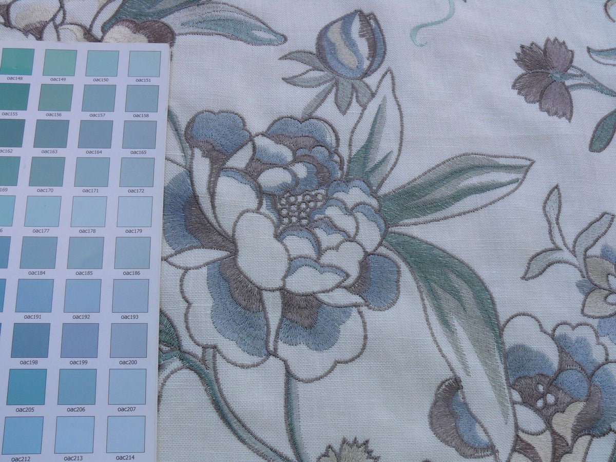1yd Scalamandre Embroidery Peony Salena "white Smoke"MSRP USD 108y