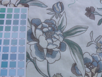 1yd Scalamandre Embroidery Peony Salena "white Smoke"MSRP USD 108y