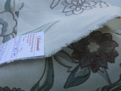1yd Scalamandre Embroidery Peony Salena "white Smoke"MSRP USD 108y