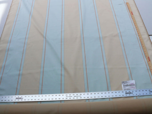 By Yd Scalamandre *cotton* Caribu Stripe Blue Rose Creme MSRP USD 200/Y