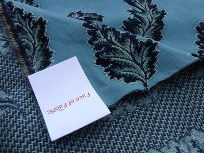 by yard  Scalamandre Acanthus Blues Silky Velvet Foliage MSRP USD 1520/y
