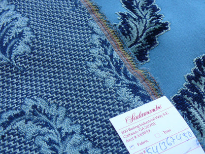 by yard  Scalamandre Acanthus Blues Silky Velvet Foliage MSRP USD 1520/y