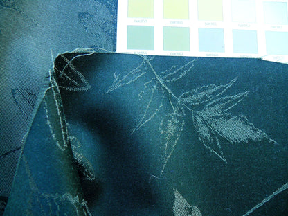 Scalamandre Pressed Leaves Forest Green Reversible Wool Satin Damask Maple Elm Oak Foliage - By The Yard - MSRP USD 376/y