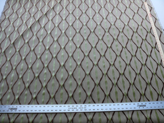 Bty Scalamandre Helena Fonthill Brown/green Velvet River Ribbon Diamond Mid-century MSRP USD 164/Y