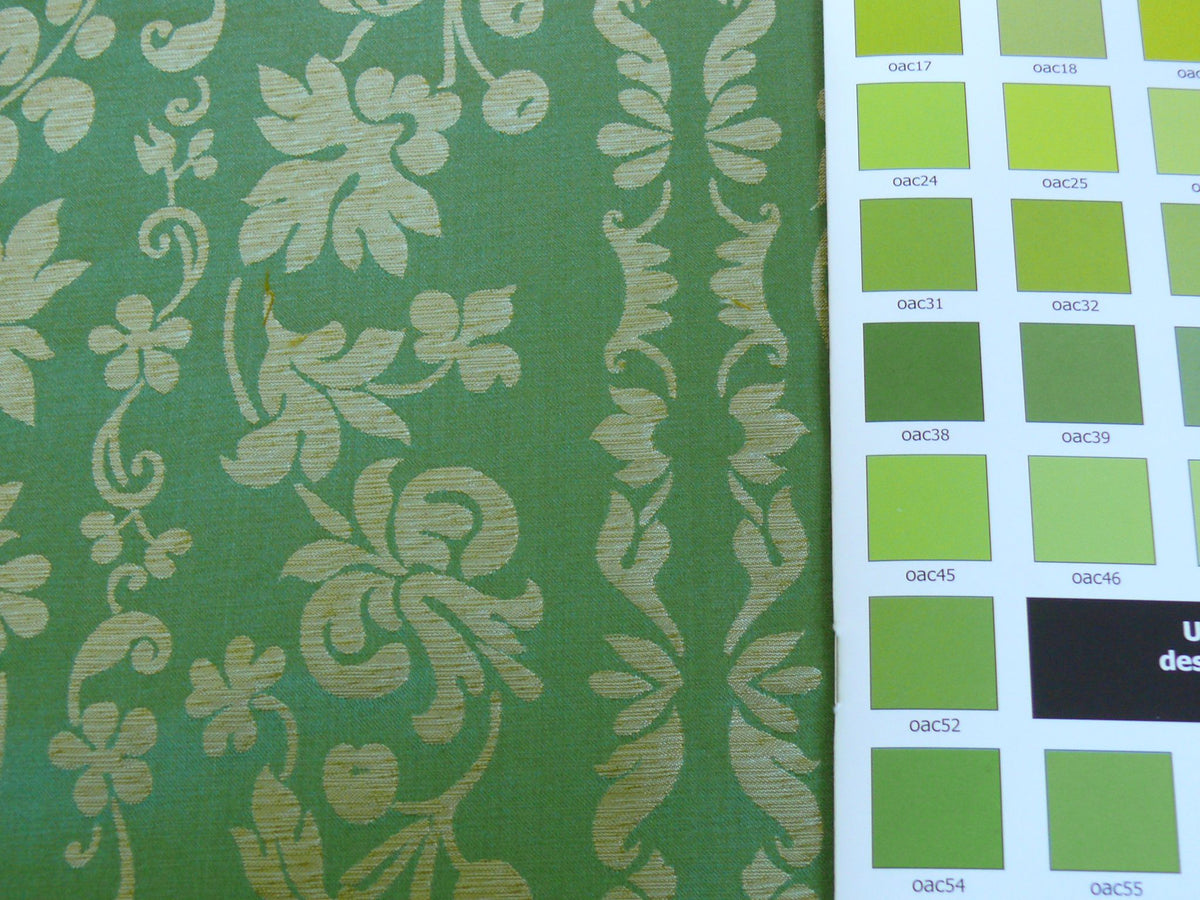 Lee Jofa "romantic Silk" Vine Stripe Emerald Green Gold MSRP USD 196/Y