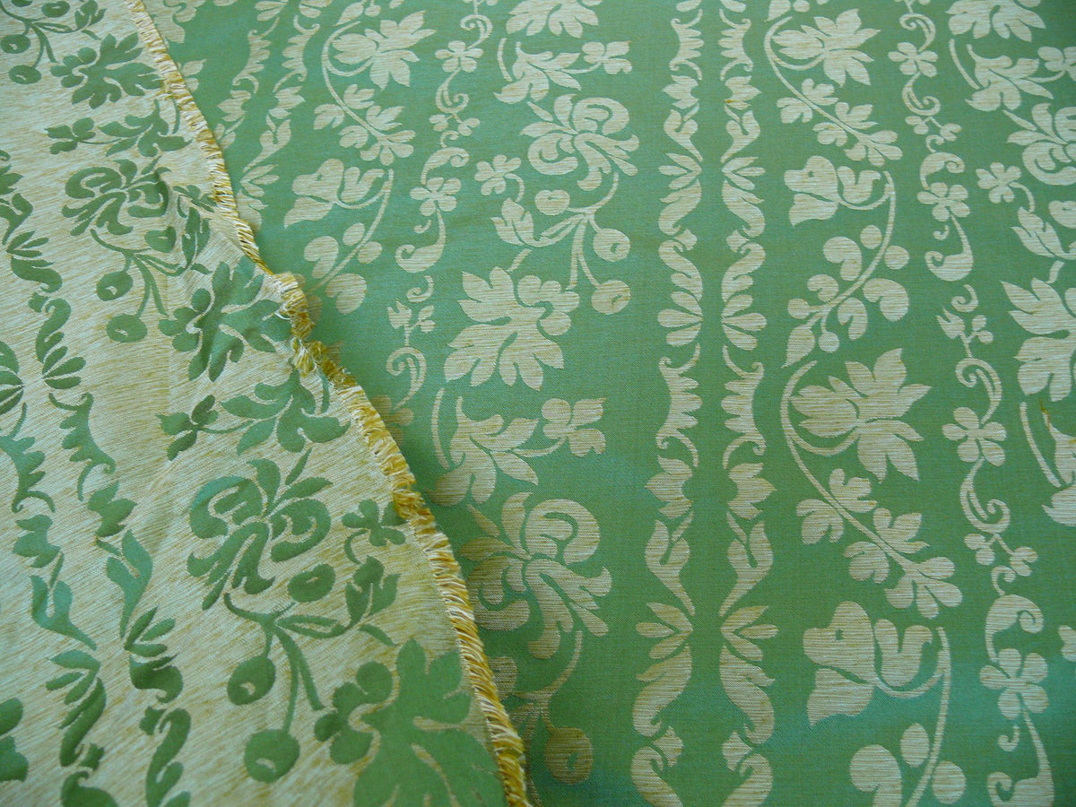 Lee Jofa "romantic Silk" Vine Stripe Emerald Green Gold MSRP USD 196/Y