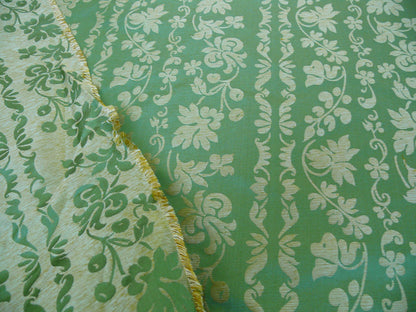 Lee Jofa "romantic Silk" Vine Stripe Emerald Green Gold MSRP USD 196/Y