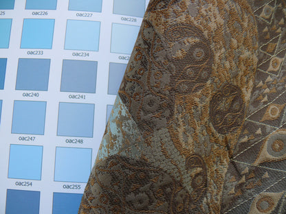 Bty Klimt 100% Silk Lampas! Art Deco 440 Cloudy Green Bronze Brown MSRP USD 275/y