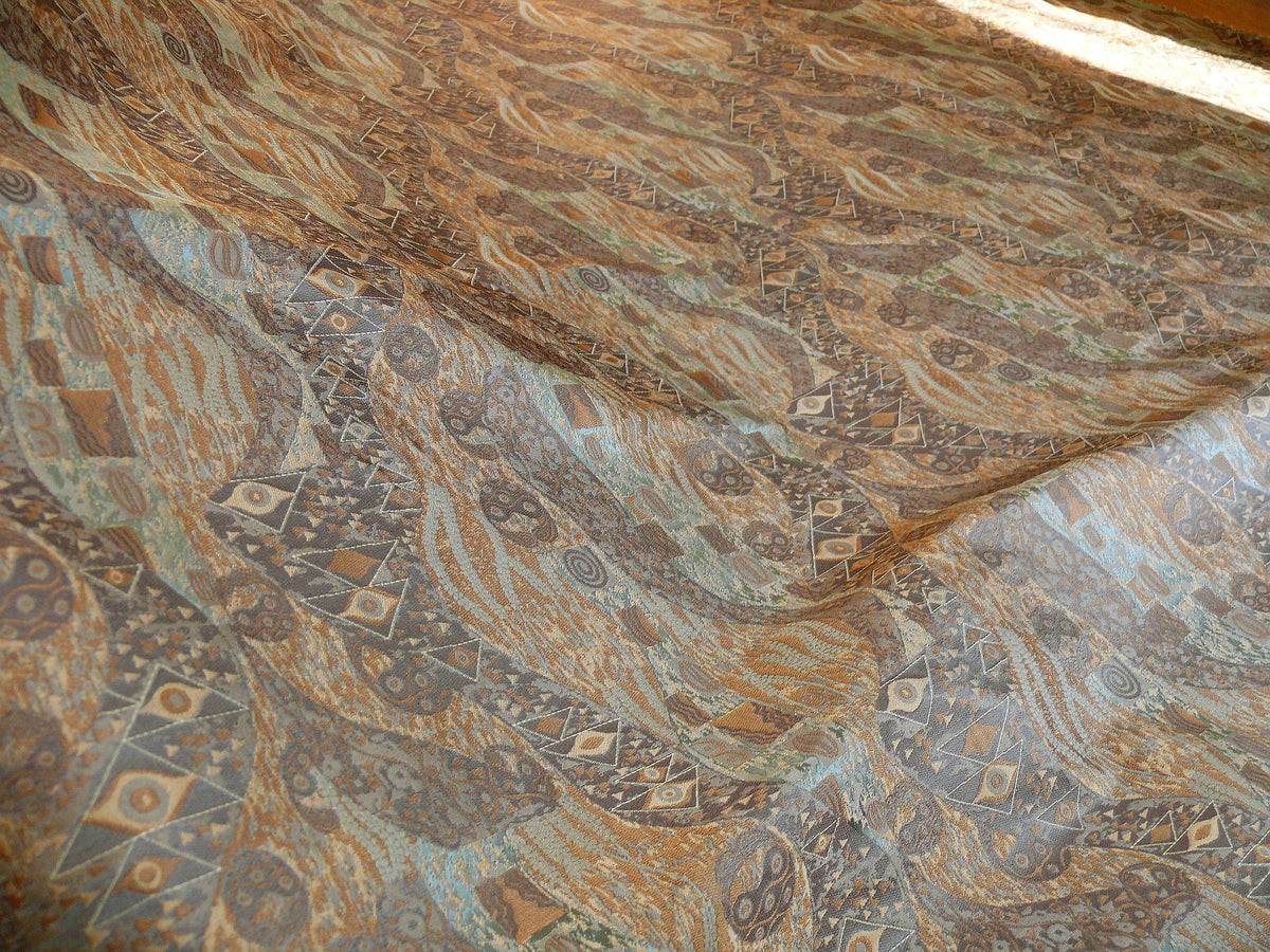 Bty Klimt 100% Silk Lampas! Art Deco 440 Cloudy Green Bronze Brown MSRP USD 275/y