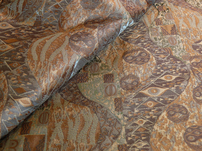 Bty Klimt 100% Silk Lampas! Art Deco 440 Cloudy Green Bronze Brown MSRP USD 275/y