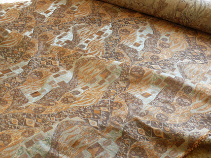 Bty Klimt 100% Silk Lampas! Art Deco 440 Cloudy Green Bronze Brown MSRP USD 275/y