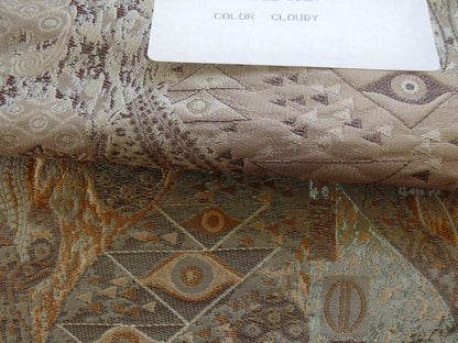 Bty Klimt 100% Silk Lampas! Art Deco 440 Cloudy Green Bronze Brown MSRP USD 275/y