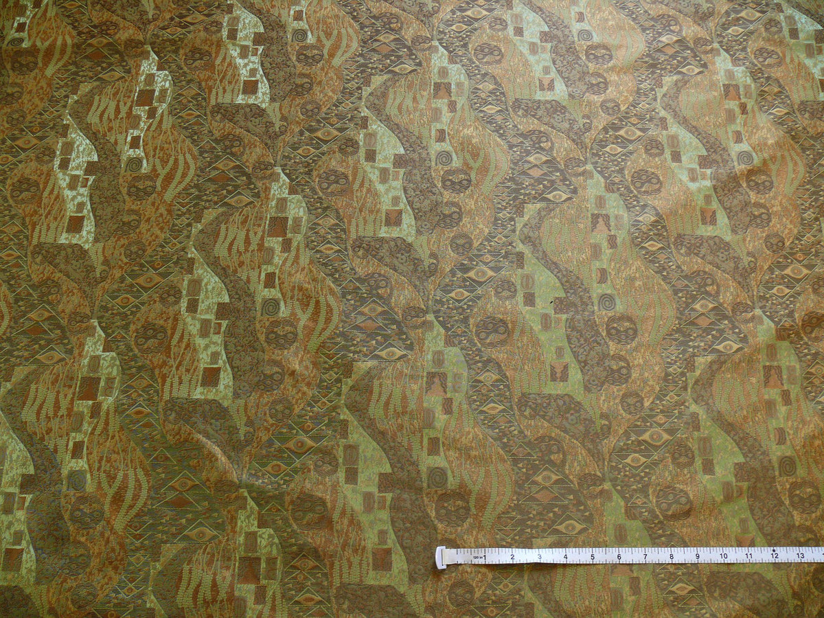 Bty Klimt 100% Silk Lampas! Art Deco 440 "river" Green Bronze Brown MSRP USD 275/y