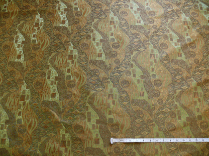Bty Klimt 100% Silk Lampas! Art Deco 440 "river" Green Bronze Brown MSRP USD 275/y