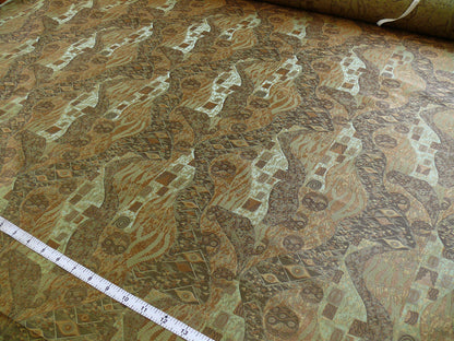 Bty Klimt 100% Silk Lampas! Art Deco 440 "river" Green Bronze Brown MSRP USD 275/y