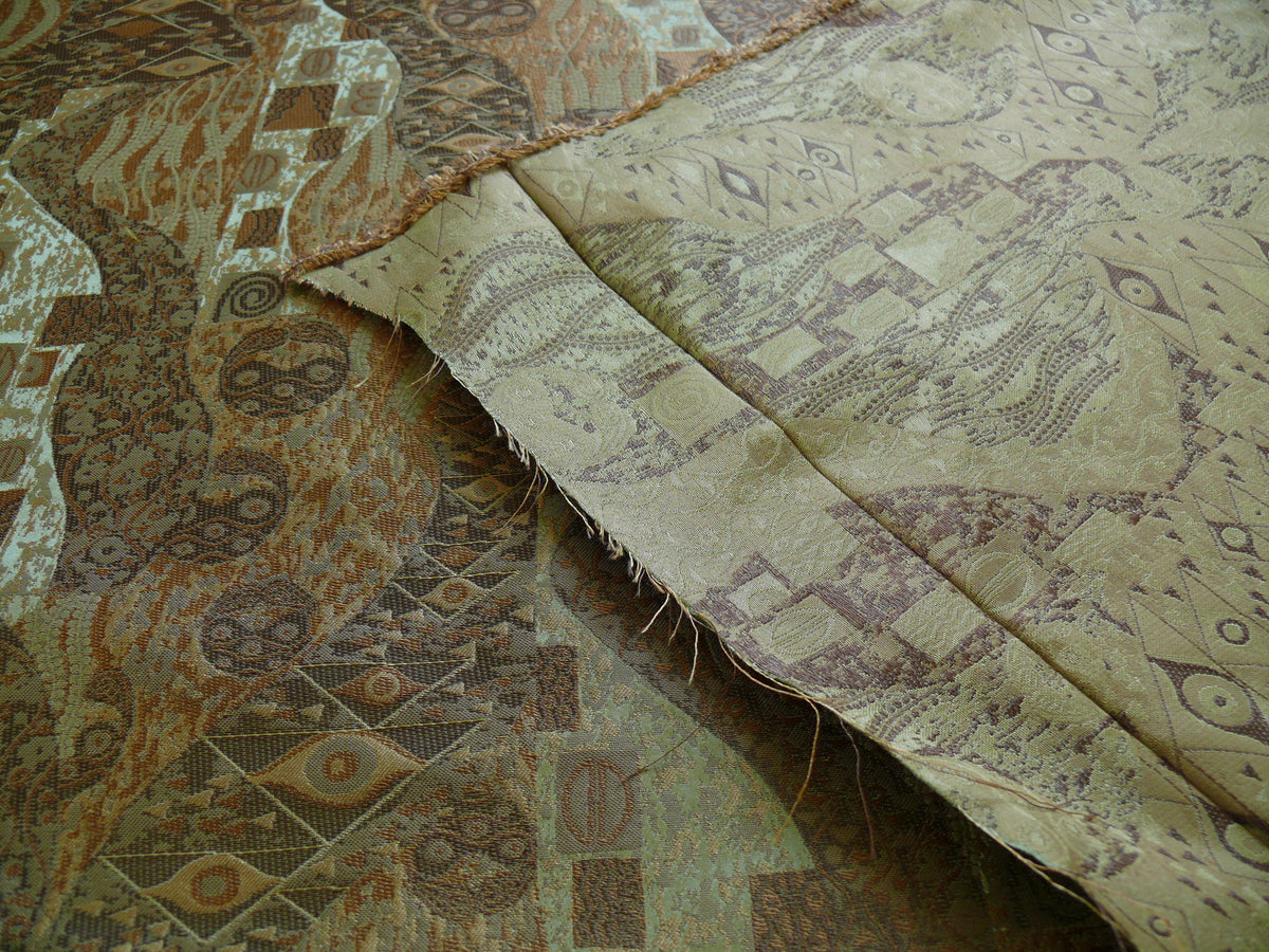 Bty Klimt 100% Silk Lampas! Art Deco 440 "river" Green Bronze Brown MSRP USD 275/y