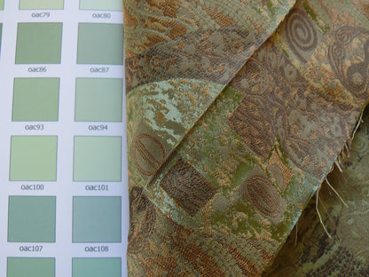 Bty Klimt 100% Silk Lampas! Art Deco 440 "river" Green Bronze Brown MSRP USD 275/y