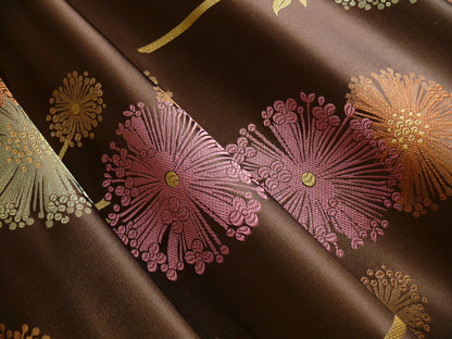 Bty Stunner!100%silk Lampas Satin Mod Branch Tree"tuscany" Brown Green Orange Pink