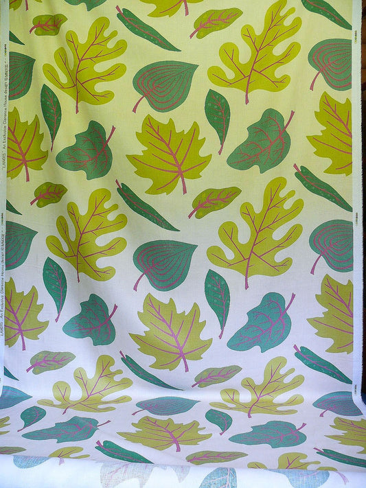 Clarence House Landis Linen Foliage Print Pink Green Tan Chartreuse Elm Maple Oak MSRP USD 190/y
