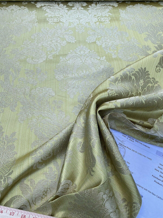 By yard Lee Jofa Silk Breton Renaissance Damask Pure Gold Copper MSRP$339/yd