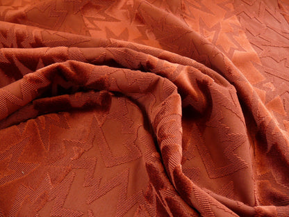By yard Lee Jofa Groundworks Calypso Velvet Russet Jazzy Orange Stripe Cut Velvet MSRP USD 296/Y